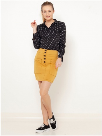 mustard sheath skirt camaieu - women σε προσφορά