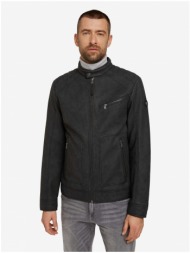 black men`s leatherette jacket tom tailor - men`s