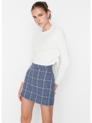 trendyol indigo plaid skirt
