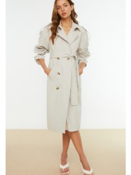 trendyol trench coat - gray - double-breasted