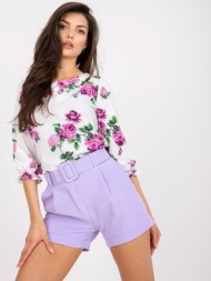 elegant purple shorts with pockets