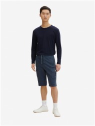 dark blue men`s tracksuit shorts with tom tailor pockets - men`s