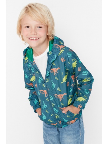 trendyol oil hooded dinosaur patterned boy raincoat with σε προσφορά