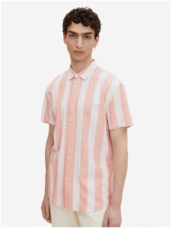 white-apricot men`s linen striped shirt tom tailor denim - men