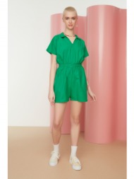trendyol green zipper detailed jumpsuit