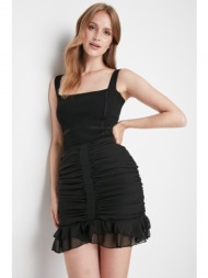trendyol black straight skirt