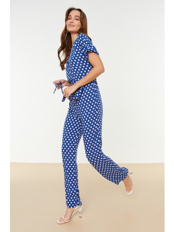 trendyol navy blue belted polka dot jumpsuit σε προσφορά