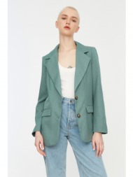 trendyol mint straight belted blazer jacket