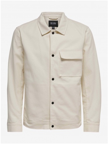 cream shirt jacket only & sons hydra - men σε προσφορά
