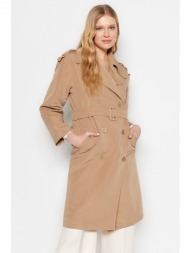 trendyol mink oversize belted trench coat