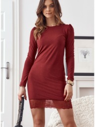 fitted dress with basic burgundy lace