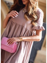 oversize dress with short sleeves cappuccino
