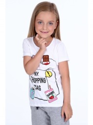 girls` t-shirt with white patches