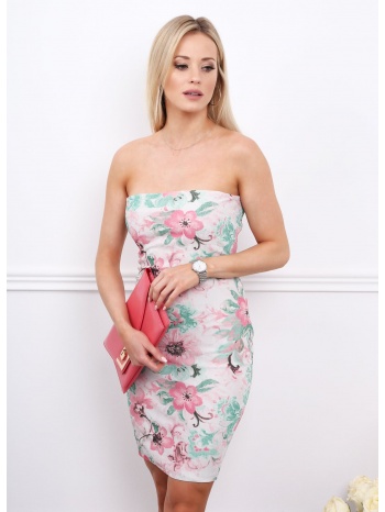 elegant fitted dress with pink flowers σε προσφορά