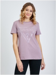 light purple women`s t-shirt guess adele - women