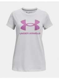under armour t-shirt ua sportstyle logo ss-gry - girls