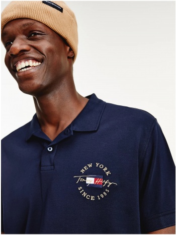 dark blue mens polo shirt tommy hilfiger icon logo σε προσφορά