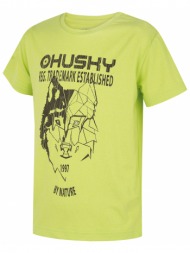 children`s functional t-shirt husky tash k bright green