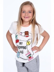 girls` t-shirt with cream patches