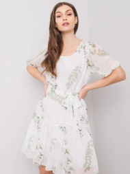 lady`s white dress with flowers