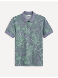 celio polo t-shirt cepalm with leaves - men