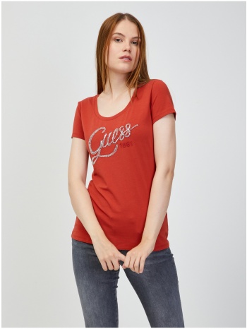 red women`s t-shirt guess bryanna - women σε προσφορά