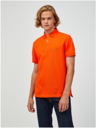 orange men`s polo t-shirt tommy hilfiger - men