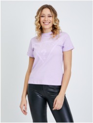 light purple women`s t-shirt guess dianna - women