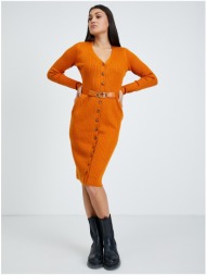 orange sheath sweater dress guess lena - women