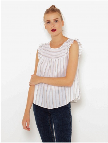 white striped blouse with ruffles camaieu - women σε προσφορά