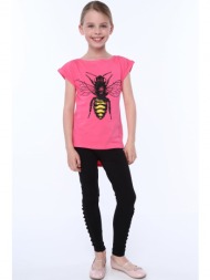 girl`s t-shirt with amaranth bee