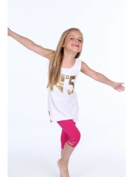girls` white t-shirt with straps