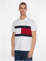 red-white men`s polo t-shirt tommy hilfiger - men