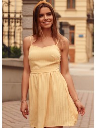 yellow striped dress with tie at the back