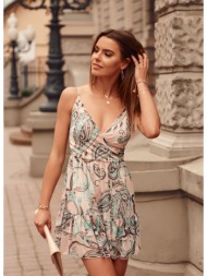 elegant dress with mint patterns