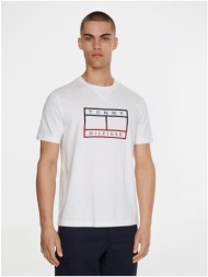 white men`s t-shirt tommy hilfiger - men`s