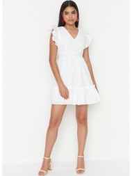 trendyol white brode dress