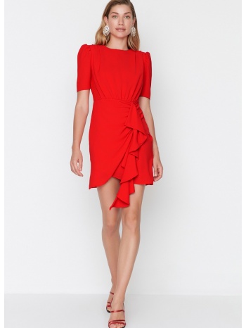 trendyol red ruffle detailed dress σε προσφορά