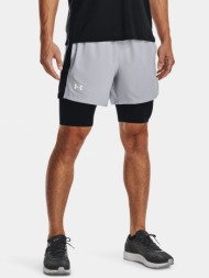 under armour shorts ua launch 5`` 2-in-1 short-gry - mens