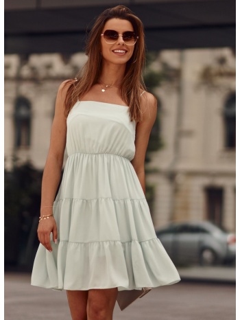 mint dress on thin shoulder straps with ruffles σε προσφορά