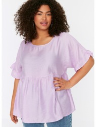 trendyol curve plus size blouse - purple - regular fit
