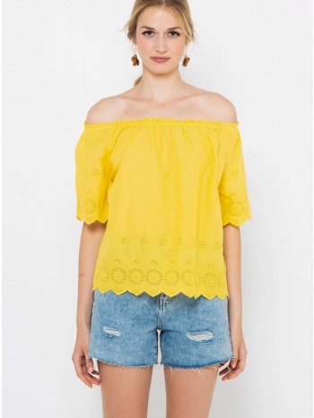 yellow blouse with exposed shoulders camaieu - women σε προσφορά