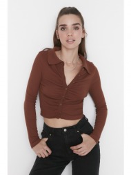 trendyol blouse - brown - regular fit