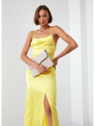 sensual yellow dress with open back
