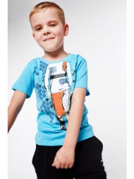 boys` t-shirt with blue application