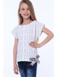 girl`s blouse with patterns and bow