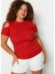 trendyol curve plus size blouse - orange - slim fit