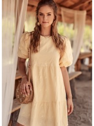 yellow summer dress with tie at the back