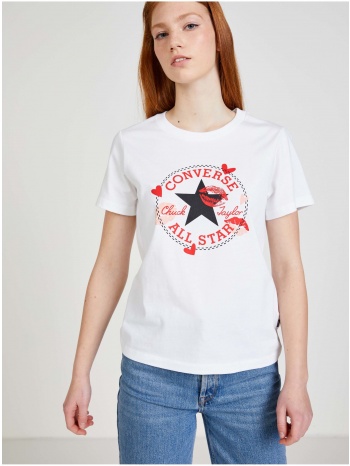 converse valentine`s day white women`s t-shirt - women