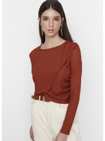 trendyol blouse - brown - regular fit σε προσφορά